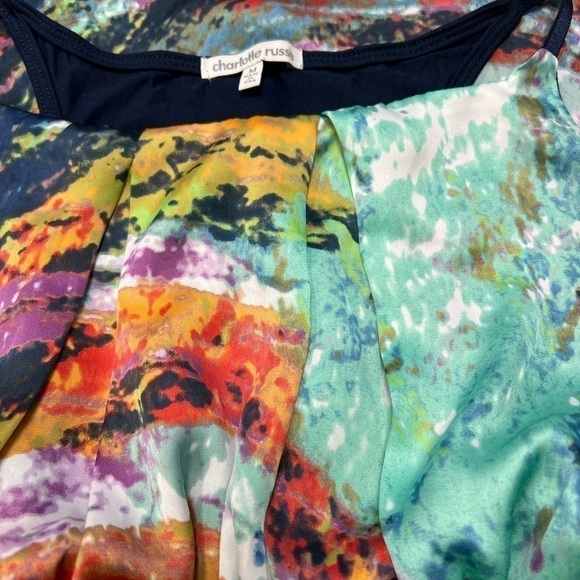 CHARLOTTE Russe Watercolor Print Dress Medium M - Picture 3 of 5
